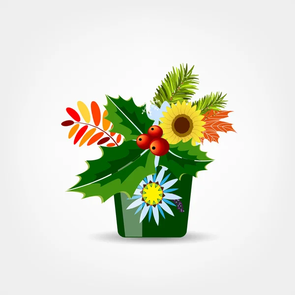 隔离为您设计的花卉壶 — 图库矢量图片