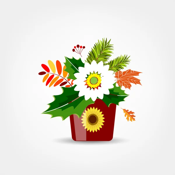 Floral pot isolated for your design — Stock Vector