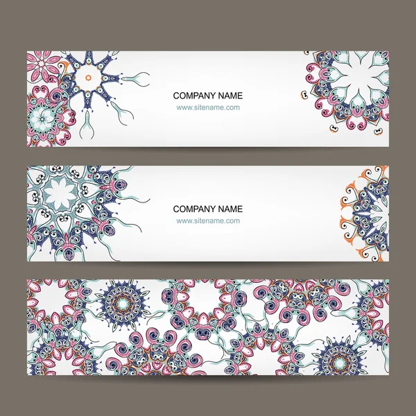 Diseño de banners florales con lugar para su texto — Archivo Imágenes Vectoriales