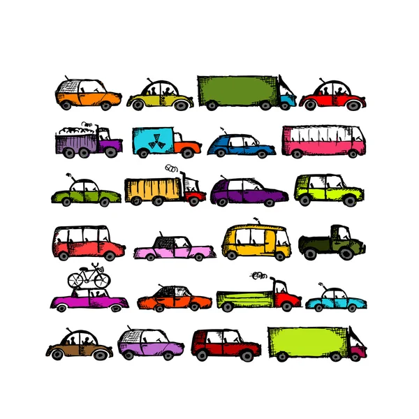 Set of cars collection for your design — Stock Vector