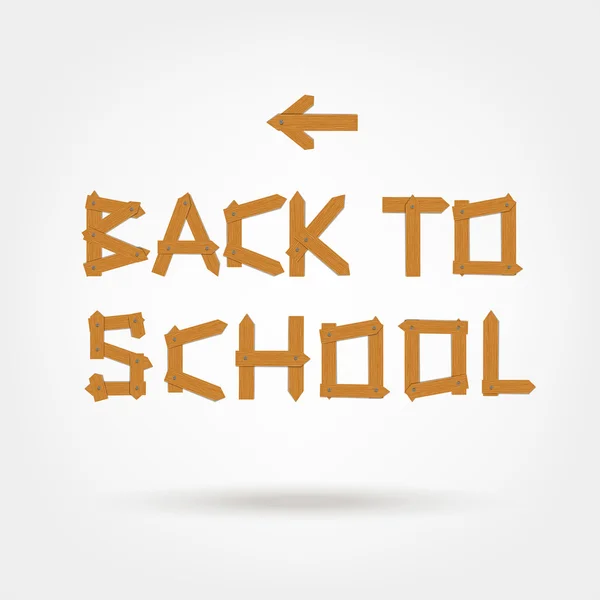 Zpátky do školy! text z prkýnek pro návrh — Stockový vektor