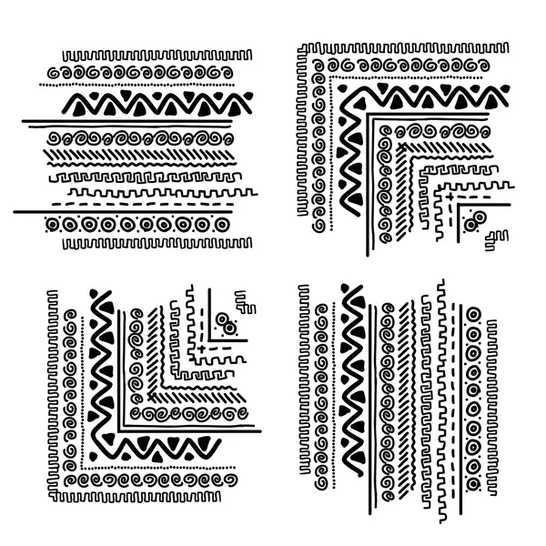 Design elements with ethnic handmade ornament — Stock Vector