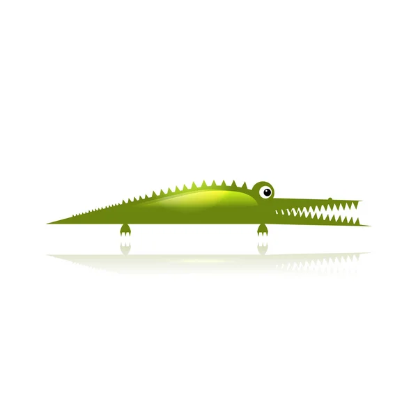 Смешной зеленый крокодил для вашего дизайна — стоковый вектор