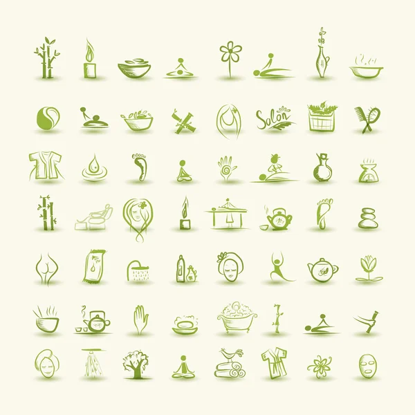 Massage and spa, set of icons for your design — Stock Illustration Massage and spa, set of icons for your design Stock Illustration
