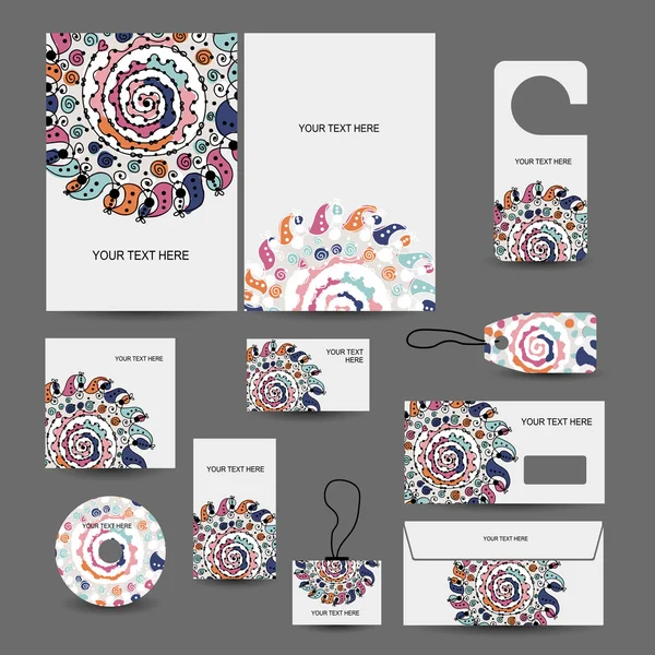 Diseño de estilo empresarial corporativo: carpeta, etiquetas, tarjetas, sobre, cubierta de cd — Vector de stock