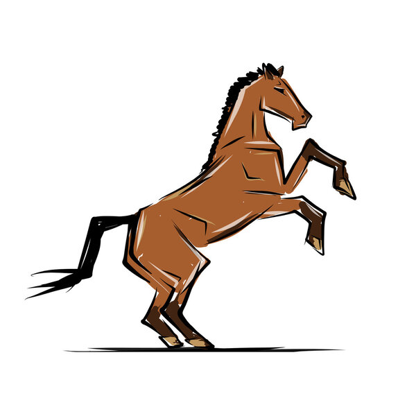 Конский набросок для твоего дизайна. Символ 2014 года
