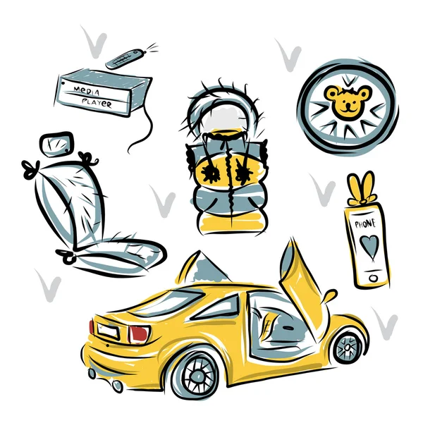 兰巴门为您设计的黄色运动车 — 图库矢量图片