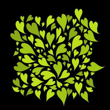 tasarımınız için yeşil kalpleri arka plan