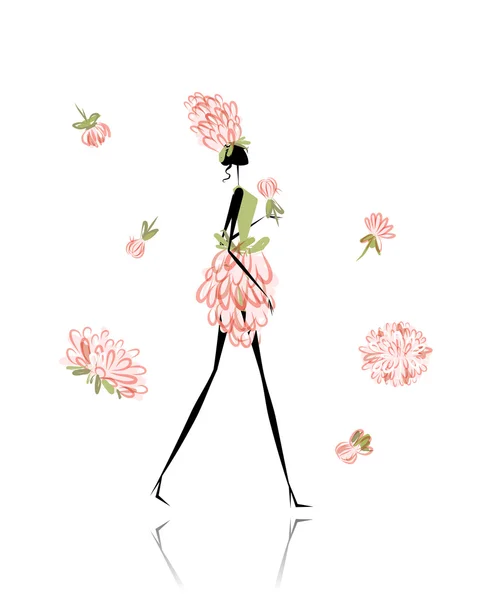 Квіткова дівчина для вашого дизайну — стоковий вектор