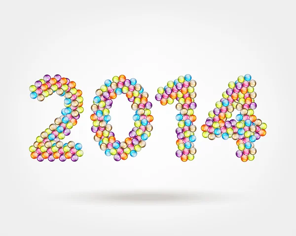 2014 anno realizzato con palline lucide per il tuo design — Vettoriale Stock
