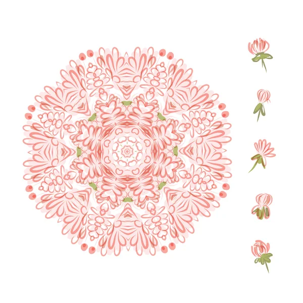 あなたのデザインのための花のフレーム円 — ストックベクタ