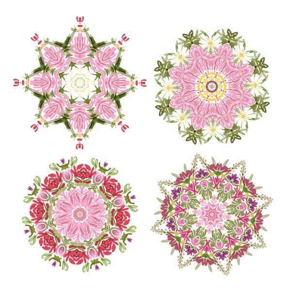 Círculo de marco floral para su diseño — Archivo Imágenes Vectoriales