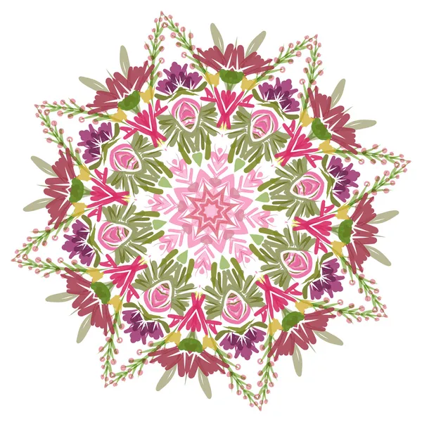 Cadre floral cercle pour votre conception — Image vectorielle