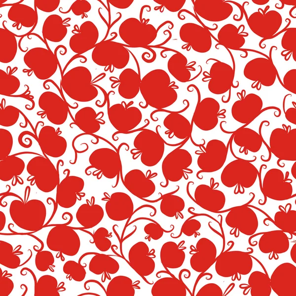 Seamless pattern with red apples for your design — Stock Vector