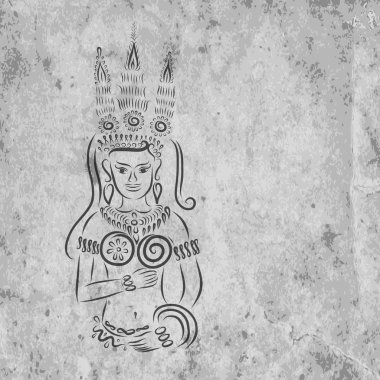 tasarımınız için grunge duvara apsara