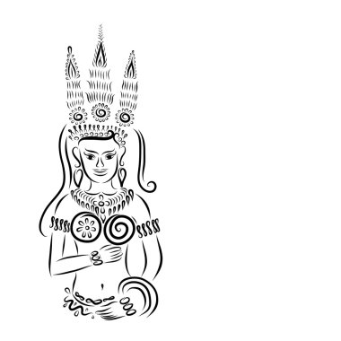 Tasarımınızın siluet siyah apsara