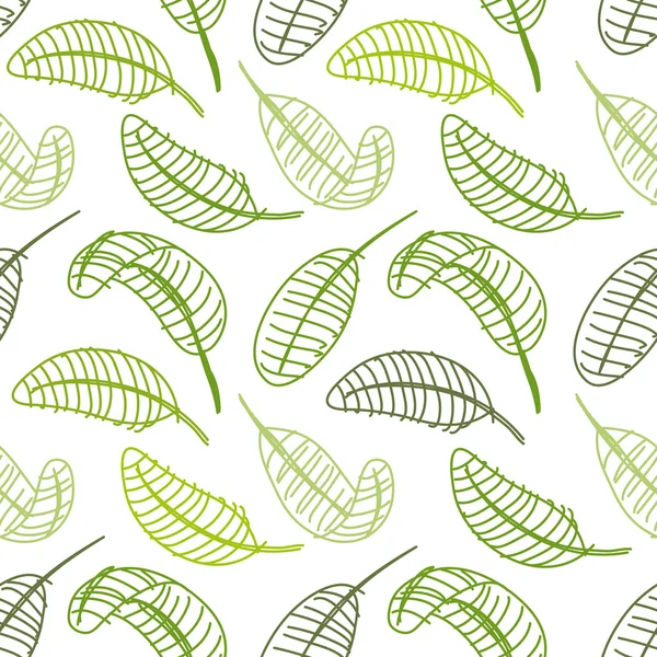 緑の葉、設計のためのシームレスなパターン — ストックベクタ