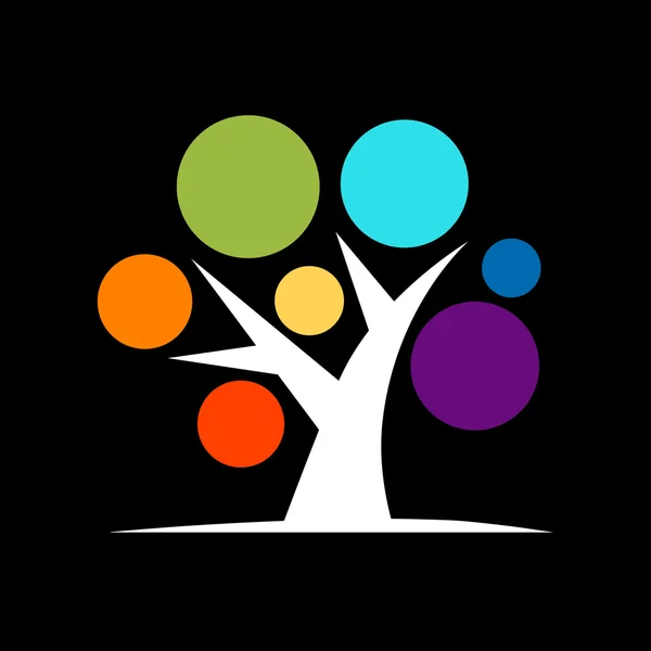 Αφηρημένο πολύχρωμο δέντρο για το σχεδιασμό σας — Διανυσματικό Αρχείο