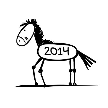 komik at kroki tasarımınız için. 2014 yılı sembolü