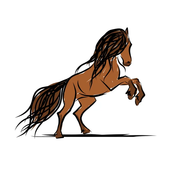 Esbozo de caballo para su diseño. Símbolo del año 2014 — Archivo Imágenes Vectoriales