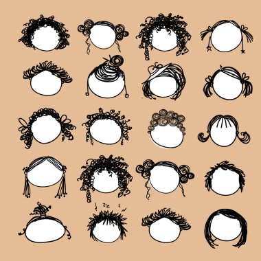 tasarımınız için kadın saç kümesi