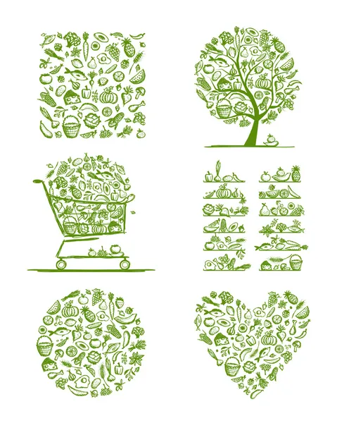 tasarımınız için sağlıklı gıda hazır, kroki