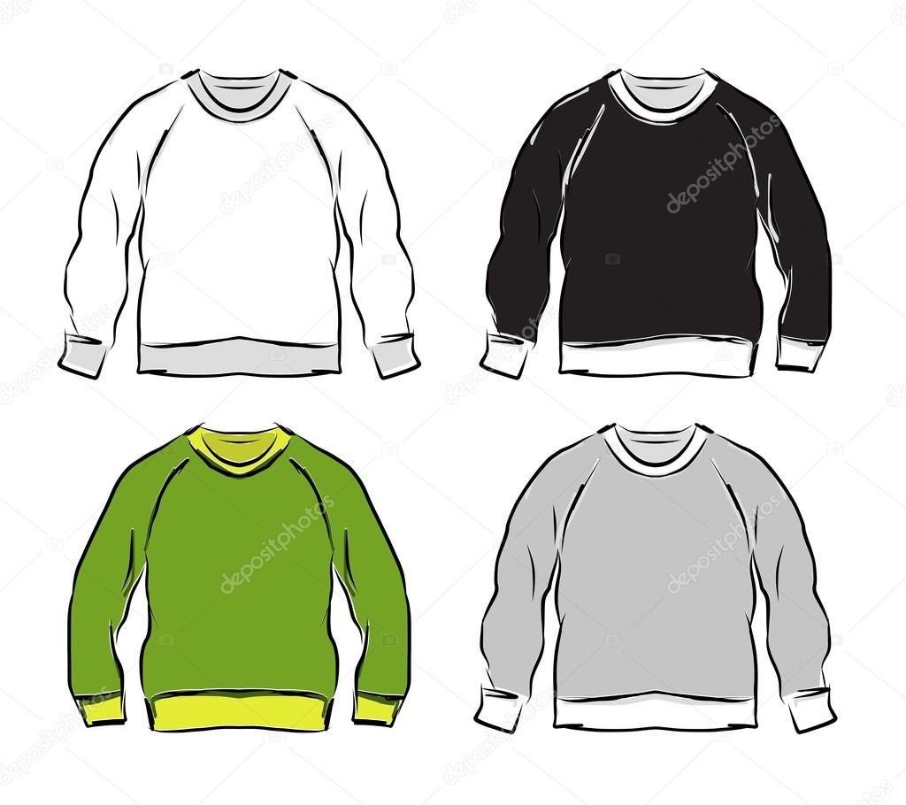 Abstract sweatshirts set sketch for your design