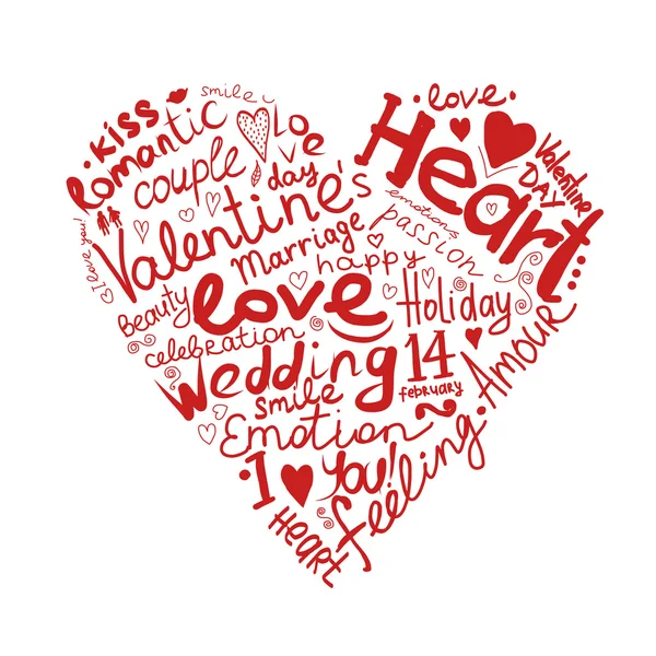 Croquis coeur Saint-Valentin pour votre design — Image vectorielle