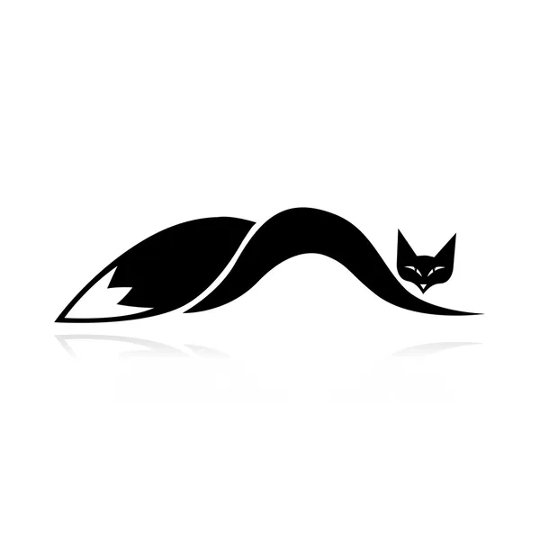 Fox silhouet voor uw ontwerp — Stockvector