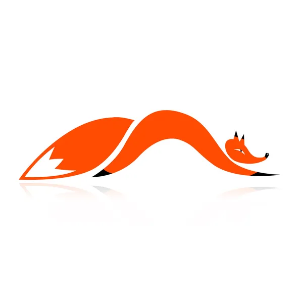 Silueta Fox para tu diseño — Vector de stock