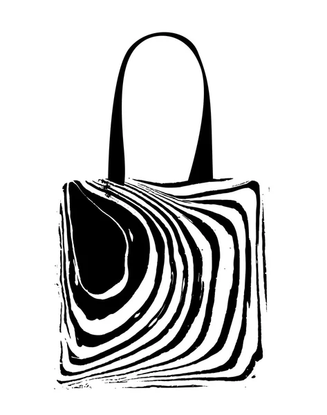 Shopping bag with zebra print for your design — Stock Vector