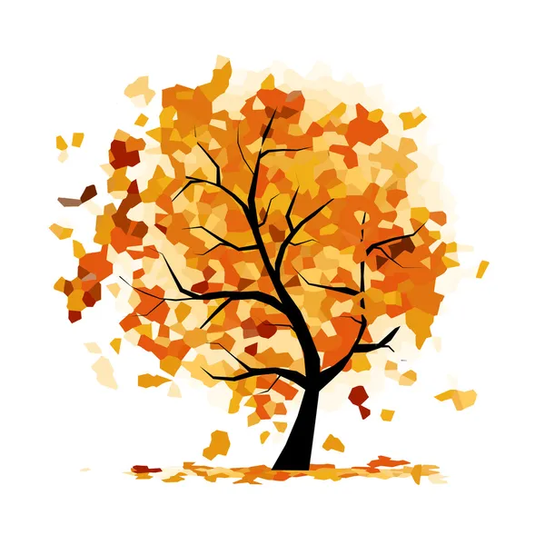 Abstract autumn tree for your design — Stock Vector