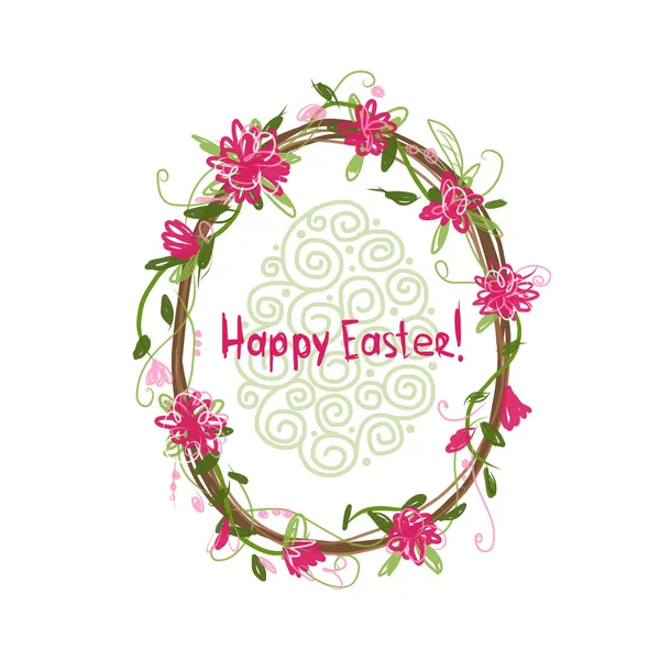Happy Easter! Floral frame for your design — Stock Vector