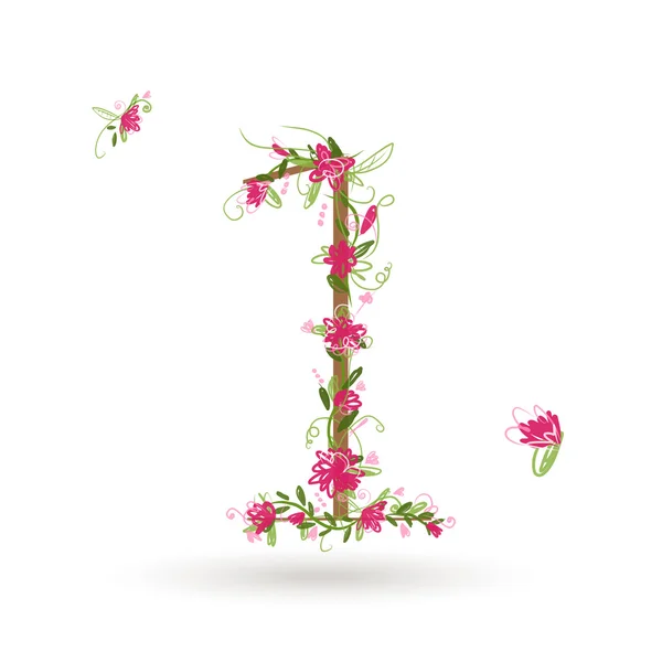 Blommor nummer ett för din design — Stock vektor
