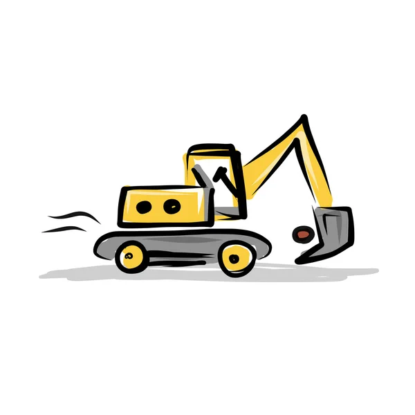 Tracked excavator, construction equipment for your design — Stock Vector