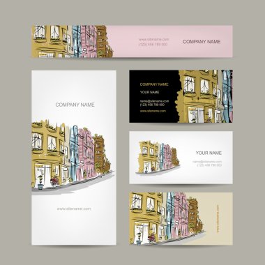 eski şehir sokak kroki ile kartvizit tasarım