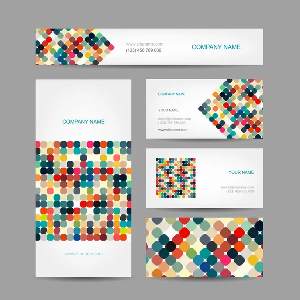 Set van abstracte creatieve visitekaartjes ontwerp — Stockvector