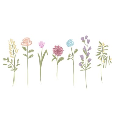 çiçek kroki için tasarım kümesi