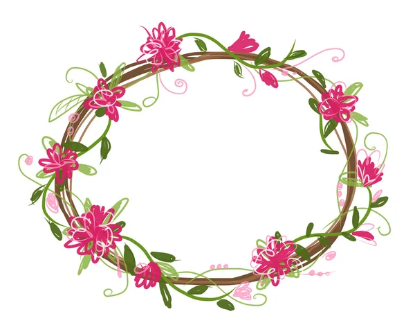 Marco floral para su diseño — Archivo Imágenes Vectoriales
