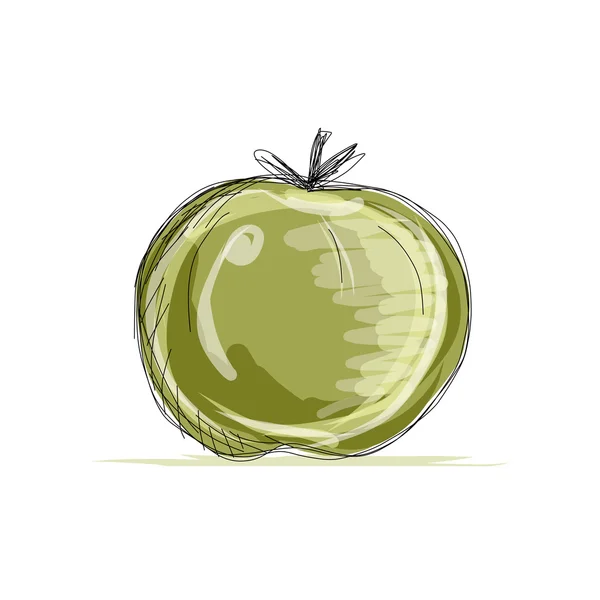 Skizze des Apfels für Ihr Design — Stockvektor