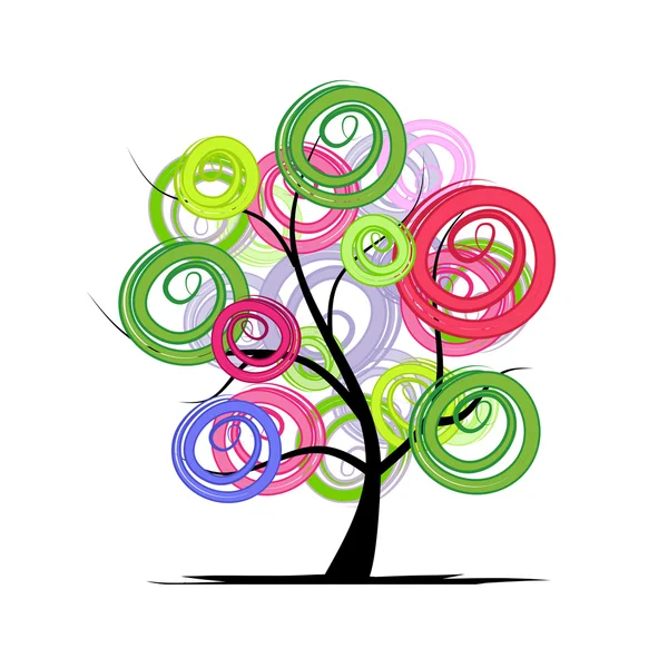 Árvore colorida abstrato para seu projeto — Vetor de Stock