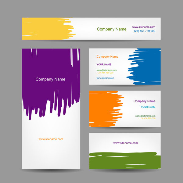 Set of abstract creative business cards design