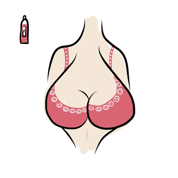 Vrouwelijke borst schets voor uw ontwerp — Stockvector