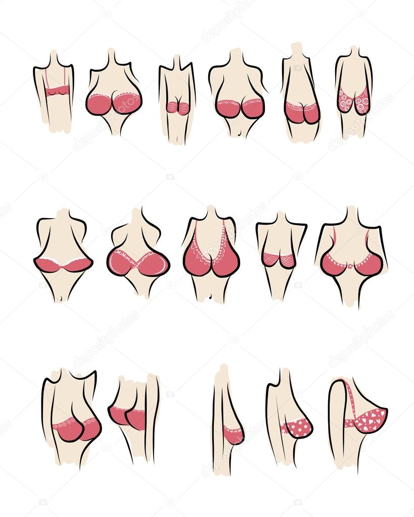 Different Types of Hand Drawn Breasts. Boobs Set. Black Color. Vector  Illustration, Flat Design Stock Vector - Illustration of boobs, anatomy:  232585301