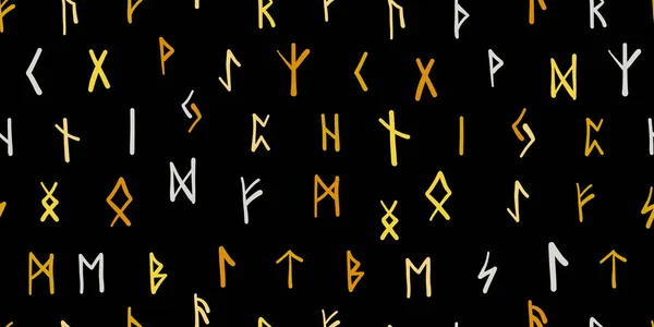 Runen, nahtloser Musterhintergrund. Antike okkulte Symbole — Stockvektor