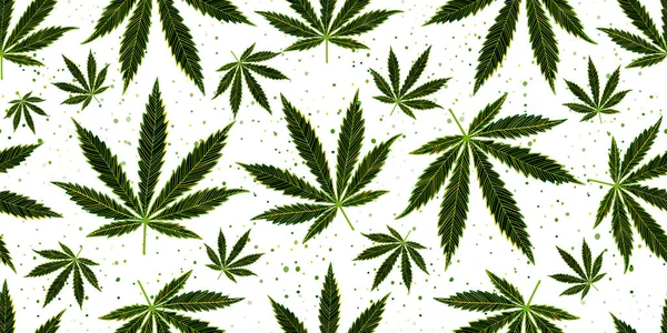 Hojas de cannabis. Patrón sin costura para su diseño — Archivo Imágenes Vectoriales