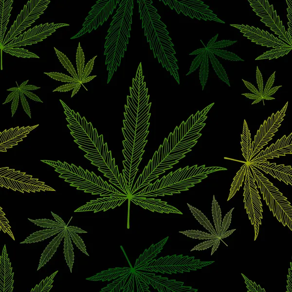 大麻の葉。デザインのシームレスなパターン — ストックベクタ