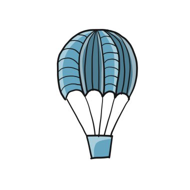 Sıcak hava balonu beyazda izole edilmiş. Tasarımınız için çizim
