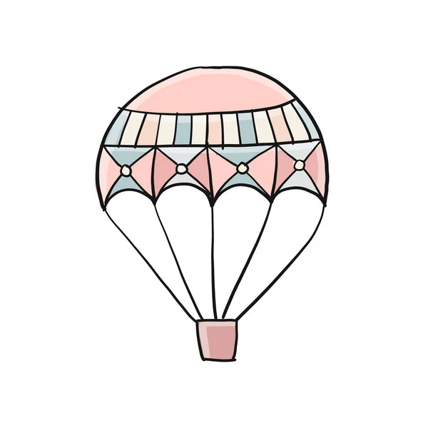 Sıcak hava balonu beyazda izole edilmiş. Tasarımınız için çizim — Stok Vektör