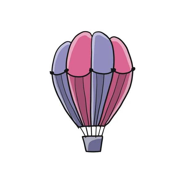 Ballon à air chaud isolé sur blanc. Croquis pour votre design — Image vectorielle